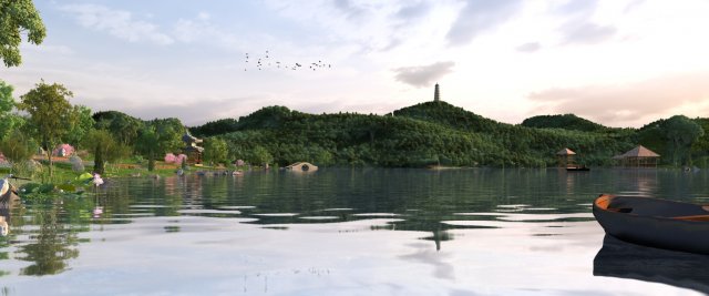 lake view 3D Model .c4d .max .obj .3ds .fbx .stl .blend 