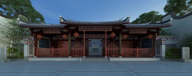 ancestral hall 3D-Modell .c4d .max .obj .3ds .fbx .stl .blend 