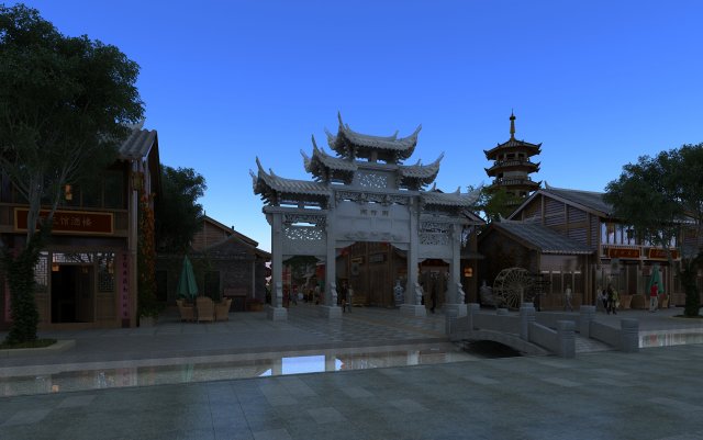 ancient architecture 3D 模型 .c4d .max .obj .3ds .fbx .stl .blend 