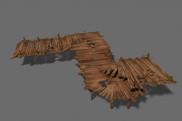 wooden bridge 3Dモデル .c4d .max .obj .3ds .fbx .stl .blend 