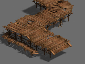 wooden bridge 3Dモデル