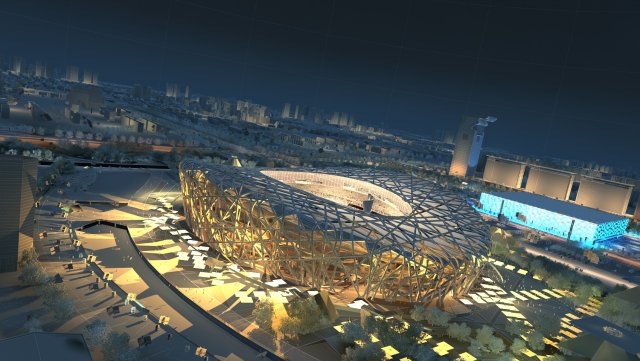 birds nest stadium 3D Model .c4d .max .obj .3ds .fbx .stl .blend 