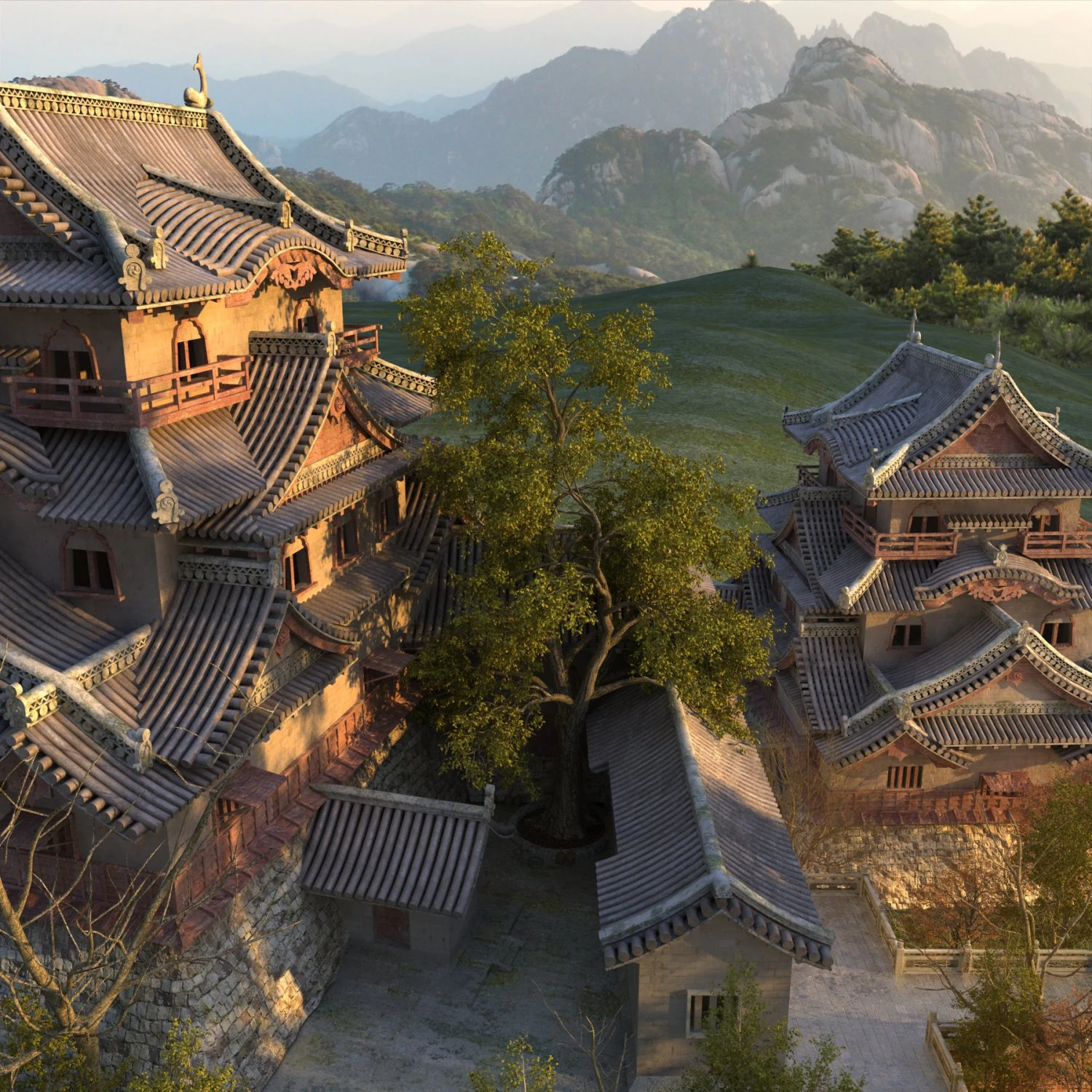 ancient architecture 3D Model .c4d .max .obj .3ds .fbx .stl .blend 