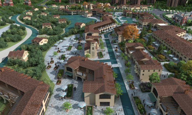 small town Model 3D .c4d .max .obj .3ds .fbx .stl .blend