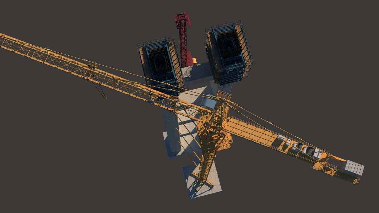 tower crane 3D Model .c4d .max .obj .3ds .fbx .stl .blend