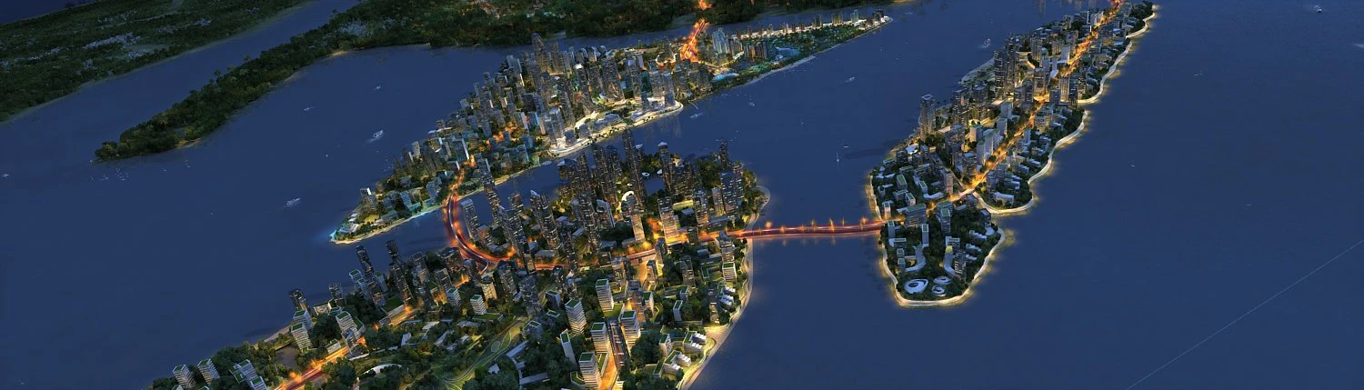island city 3D Model .c4d .max .obj .3ds .fbx .stl .blend