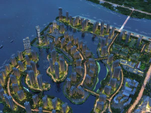 visão noturna da ilha Modelo 3D