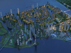 night view of the island Modèle 3D