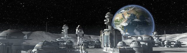 lunar base 3D Модель .c4d .max .obj .3ds .fbx .stl .blend