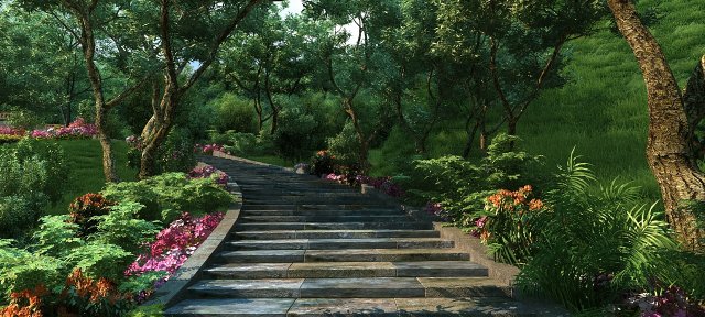 mountain forest Model 3D .c4d .max .obj .3ds .fbx .stl .blend 
