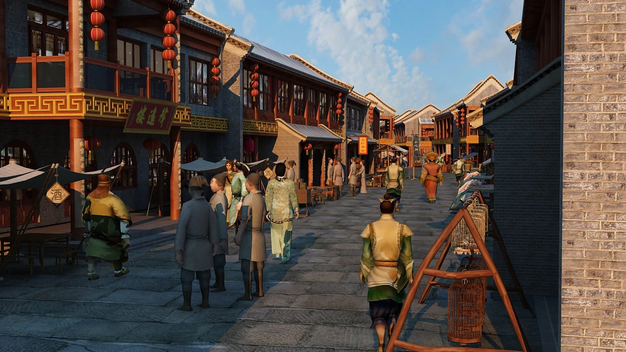 commercial street 3D Model .c4d .max .obj .3ds .fbx .stl .blend 
