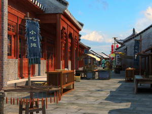 commercial street Modelo 3D