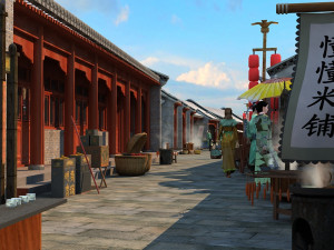 commercial street Modelo 3D
