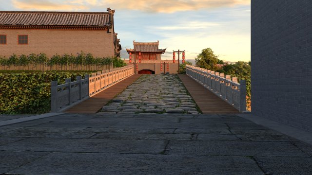 ancient building Model 3D .c4d .max .obj .3ds .fbx .stl .blend 