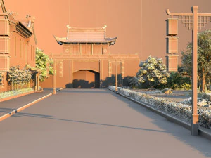 古代の建物 3Dモデル