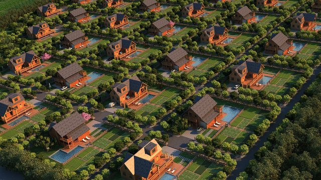 villa 3D Model .c4d .max .obj .3ds .fbx .stl .blend 