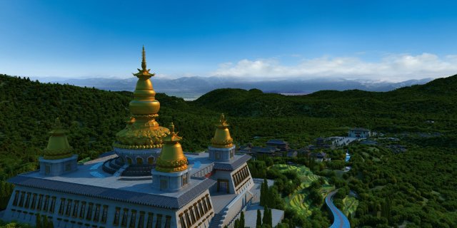 stupa 3D Modell .c4d .max .obj .3ds .fbx .stl .blend