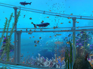 underwater restaurant 3D Model