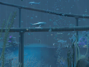 underwater restaurant 3D Model