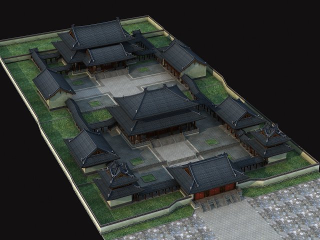 taoist temple 3Dモデル .c4d .max .obj .3ds .fbx .stl .blend
