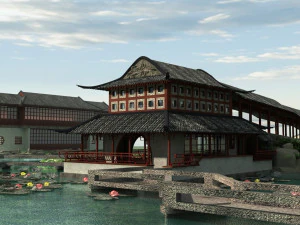 प्राचीन वास्तुकला 3D मॉडल