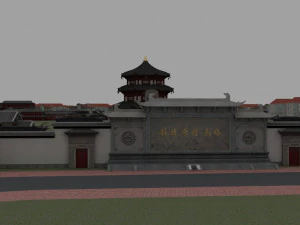 temple hanshan Modèle 3D
