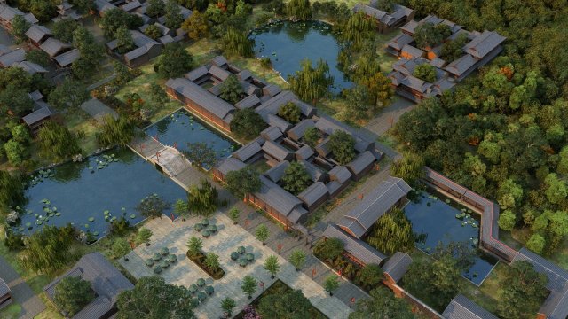 ancient garden 3D 模型 .c4d .max .obj .3ds .fbx .stl .blend 