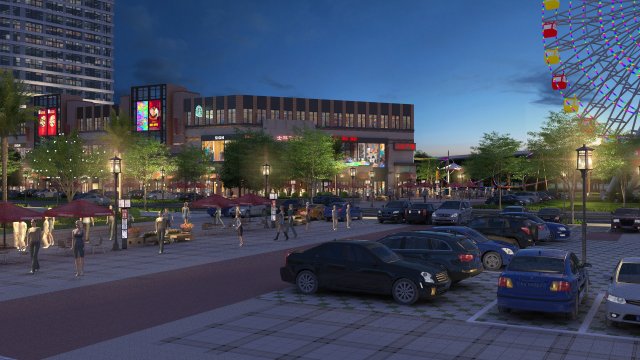 commercial street 3D 模型 .c4d .max .obj .3ds .fbx .stl .blend 