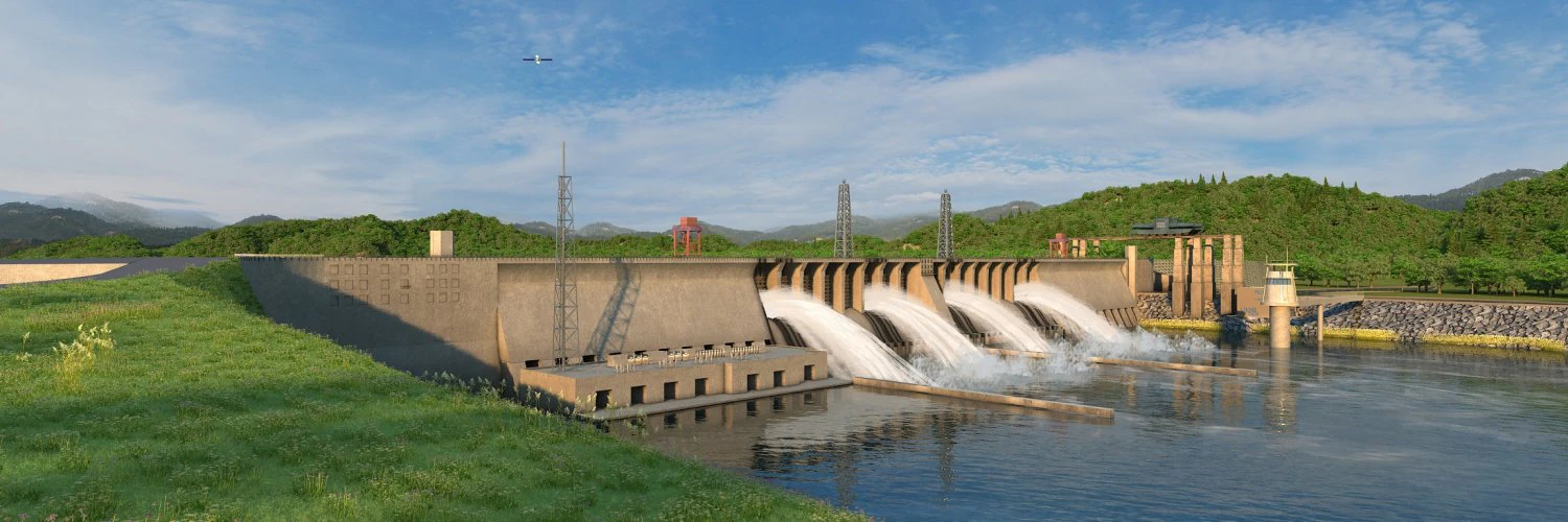 hydroelectric power station 3D Model .c4d .max .obj .3ds .fbx .stl .blend 