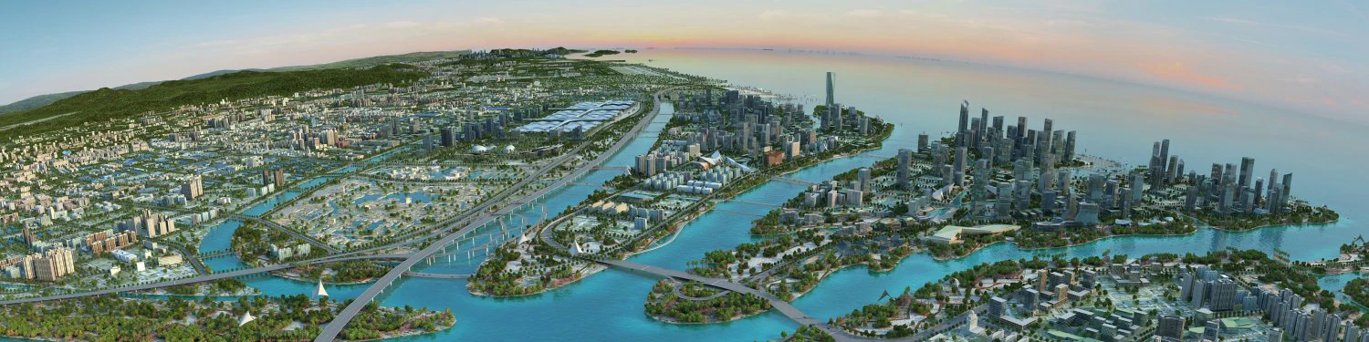seaside city 3D Model .c4d .max .obj .3ds .fbx .stl .blend 