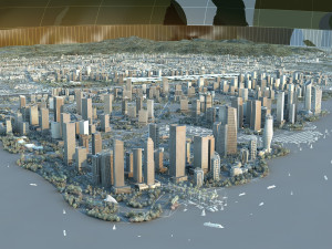 seaside city 3D 模型