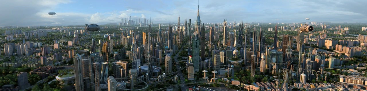 futuristic city 3D Model .c4d .max .obj .3ds .fbx .stl .blend 