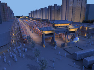 commercial street Modelo 3D