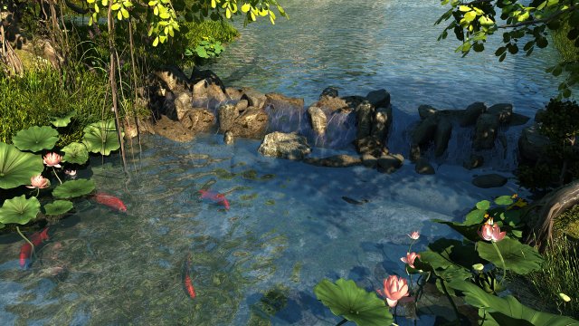 pond 3D मॉडल .c4d .max .obj .3ds .fbx .stl .blend 