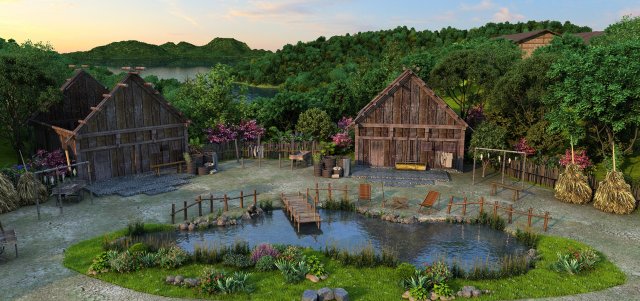 farm 3D Модель .c4d .max .obj .3ds .fbx .stl .blend 