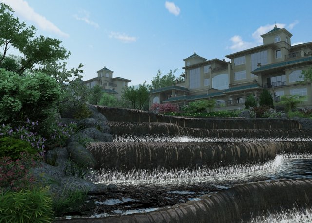 villa Modello 3D .c4d .max .obj .3ds .fbx .stl .blend