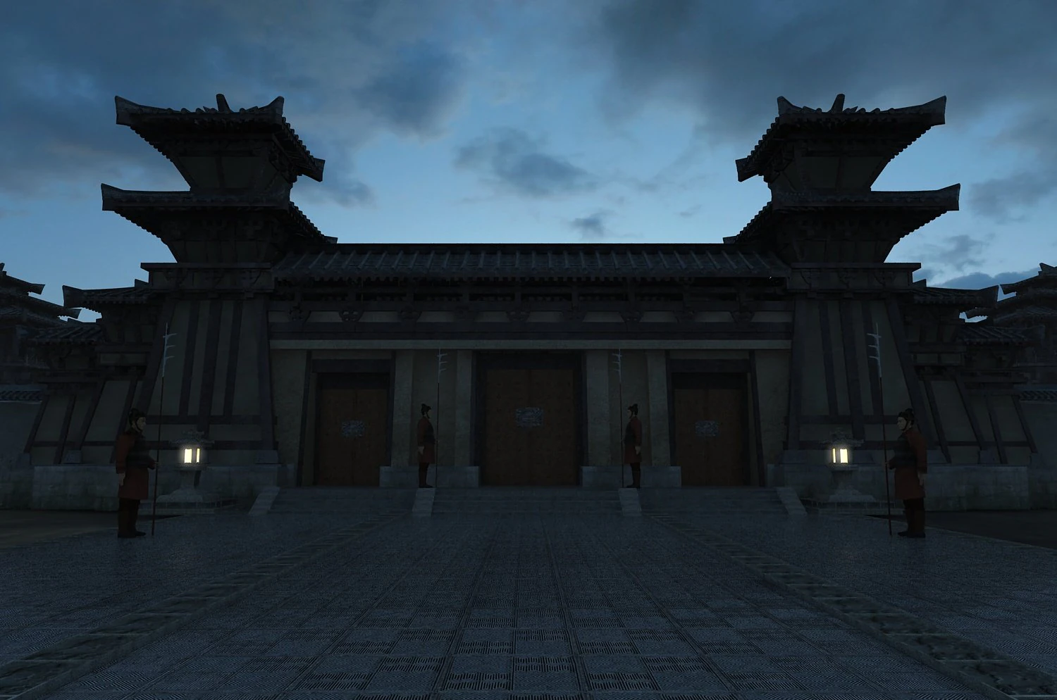 ancient palace 3D Model .c4d .max .obj .3ds .fbx .stl .blend 