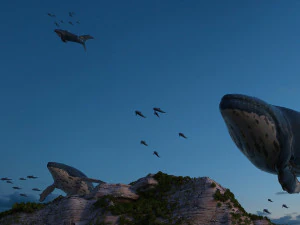 물고기 학교 3D 모델