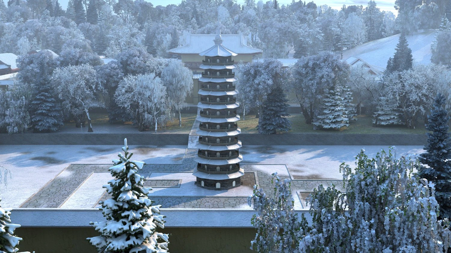 temple 3D Model .c4d .max .obj .3ds .fbx .stl .blend 