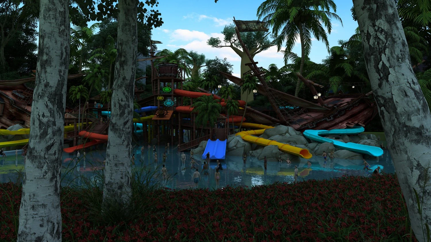 water park 3D Model .c4d .max .obj .3ds .fbx .stl .blend