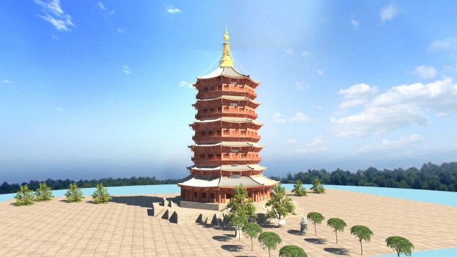 wooden tower Model 3D .c4d .max .obj .3ds .fbx .stl .blend