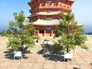 wooden tower Model 3D