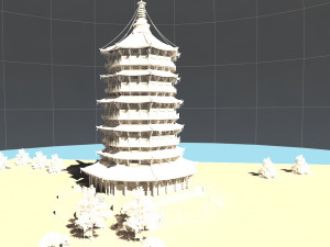 wooden tower Model 3D