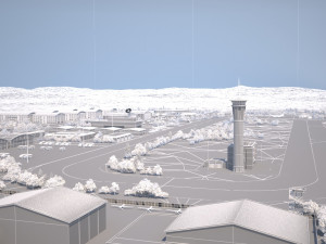 military airport Modello 3D