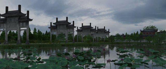lotus pond 3Dモデル .c4d .max .obj .3ds .fbx .stl .blend 