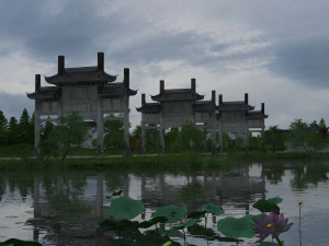 lotus pond 3Dモデル