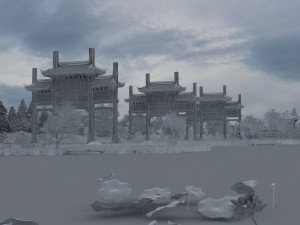 lotus pond 3Dモデル