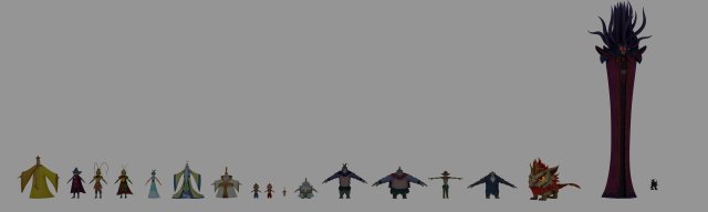 cartoon character set 3D 模型 .c4d .max .obj .3ds .fbx .stl .blend 