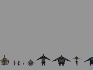 набор персонажей мультфильма 3D Модель