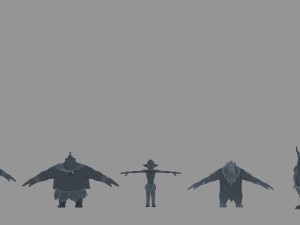 cartoon character set 3D 模型